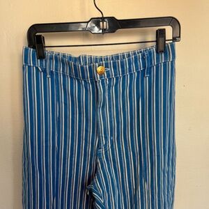 BIG BUD PRESS Blue & White Striped Western Pants Size M